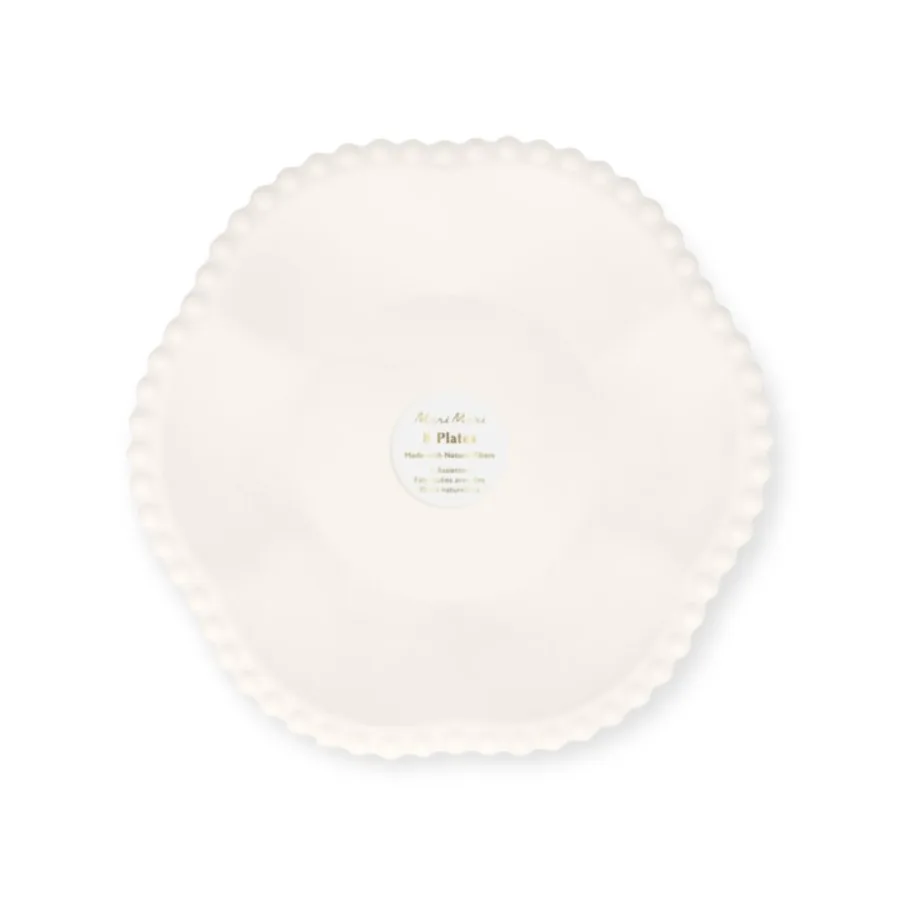 Gebaksbordjes Creme Dot Flower (8 stuks) - Meri Meri