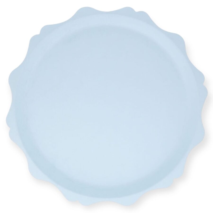 Dinnerbordjes Blauw met Decoratieve Rand – Meri Meri (8 stuks)