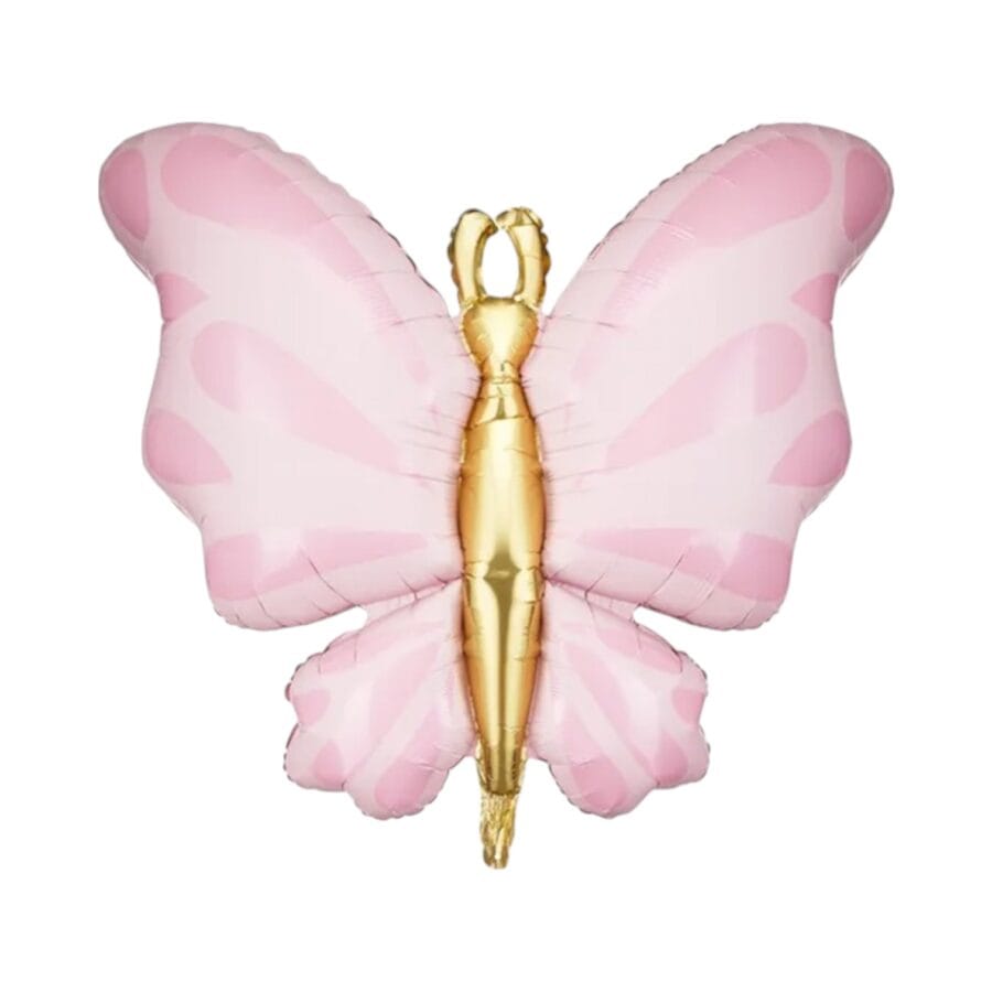 Roze vlinder folieballon 101cm Thema Event